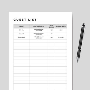 Event Planning Checklist Form, Party Planner, Birthday Planner, Wedding ...