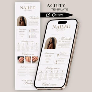 Nail Tech Acuity Scheduling Template Acuity Website Template Nail Acuity Booking Site Canva Editable Nail Acuity Template