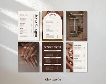 Nail Tech Price List Template Bundle Nail Salon Pricelist Editable Template Nail Tech Templates Canva