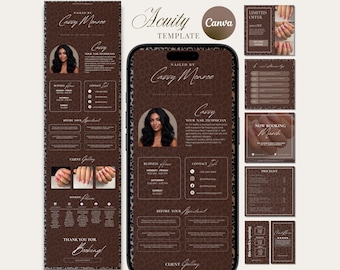 Nail Tech Acuity Scheduling Template Acuity Website Template Nail Acuity Booking Site Canva Editable Nail Acuity Template Cheetah Print