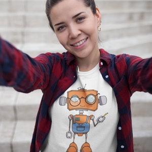Robot Nerd Unisex T-Shirt - Embrace Your Inner Geek with this Robot Nerd Tee, Funny robot, robot graphic tee, robot illustration shirt
