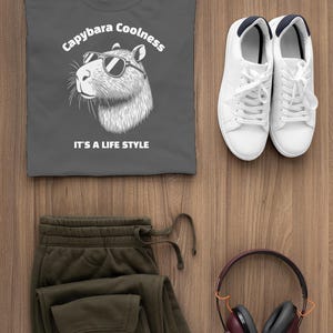 Capybara Coolness Shirt, Capybara Retro Shirt, Sunglasses Capybara Graphic Shirt, Capybara Shirt, Summer Shirt, Animal Shirt, Gift for Her