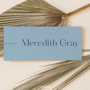 SUNSET COLLECTION - blue - Printable Wedding Place Cards Template |  Editable Name Cards | Minimalist | Flat or Tent Fold | Instant Download