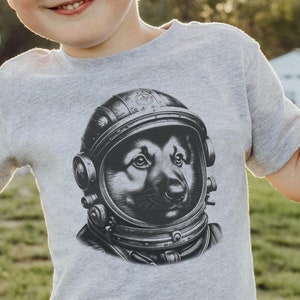 Astronaut German Shepherd Youth & Toddler T-Shirt, Space Dog Shirt For Kids, Outer Space Themed Birthday Party Puppy Shirt, Dog Lover Gift