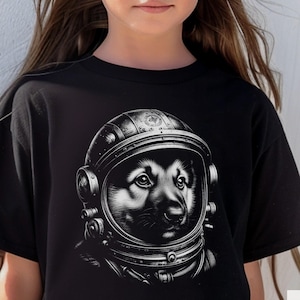 Astronaut German Shepherd Youth & Toddler T-Shirt, Space Dog Shirt For Kids, Outer Space Themed Birthday Party Puppy Shirt, Dog Lover Gift