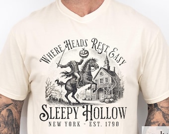 Sleepy Hollow Shirt, Headless Horseman, Where Heads Rest Easy, Ichabod Crane T-Shirt, Dark Academia, Spooky Season, Horror Movie Shirt