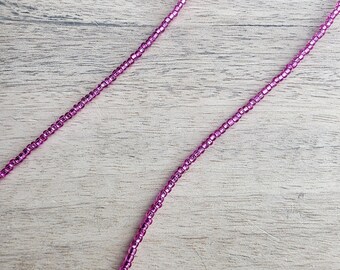 Raspberry Glass Beaded Long Necklace, .925 Sterling Silver Lobster Claw Clasp, Handmade in USA by E. Ria Designs, Gift Boxed