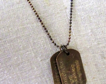 Gift for Him | Custom Dog Tags | Personalized Dogtag Necklace | Rustic Guy Gift | Father's Day Gift | Military Necklace | Dad Necklace