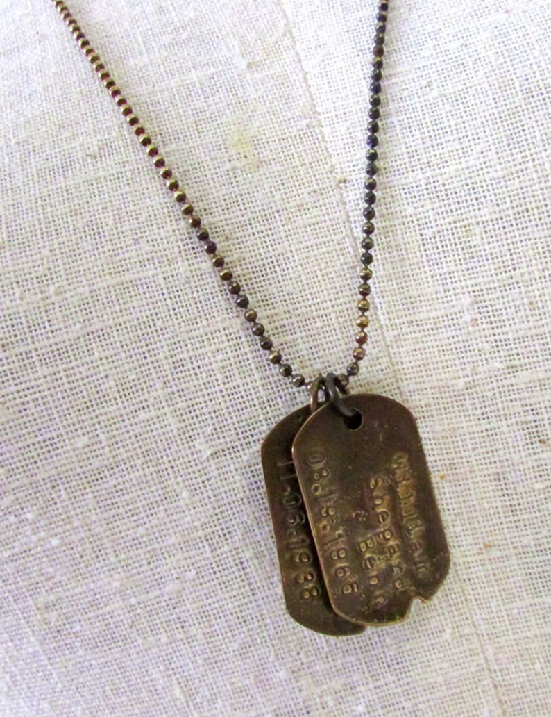 Gift for Him Custom Dog Tags Personalized Dogtag Necklace Rustic Guy Gift Father's Day Gift Military Necklace Dad Necklace image 1