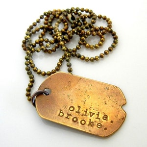 Custom Men&#39;s Jewelry | Personalized Dog Tag Necklace | Rustic Dog Tags | Military Style Dogtag Charms | Vintage Finish