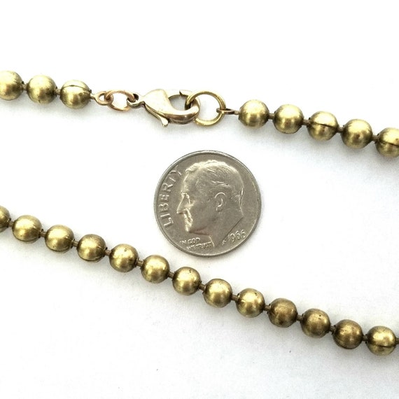 【VINTAGE HOLLYWOOD】Basic Ball Chain Necklace★送料・関税込 Vintage Brass Ball Chain, Bead Dog Tag Style Men's Necklace