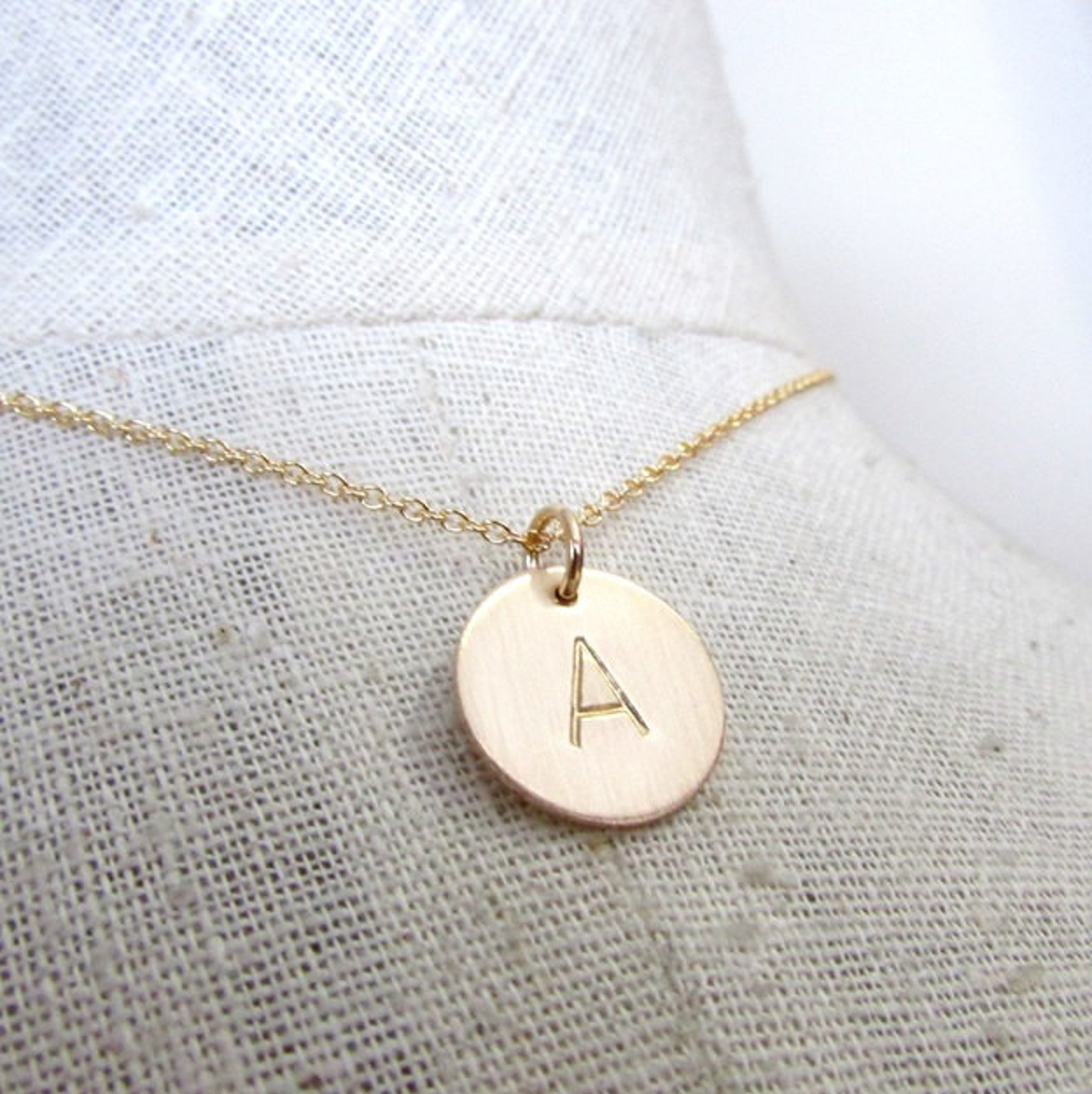 Gold Initial Necklace Gold Letter Necklace 14K Gold Filled Etsy