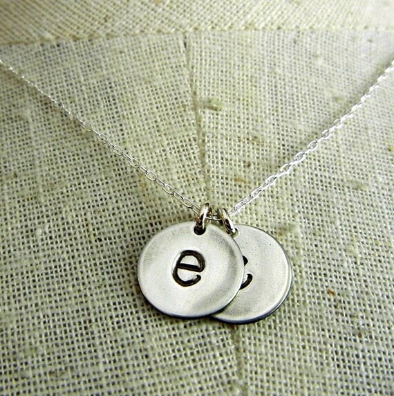 Antiqued Finish Sterling Silver Letter C Disk Charm Antiqued Finish Sterling Silver Letter C Disk Charm