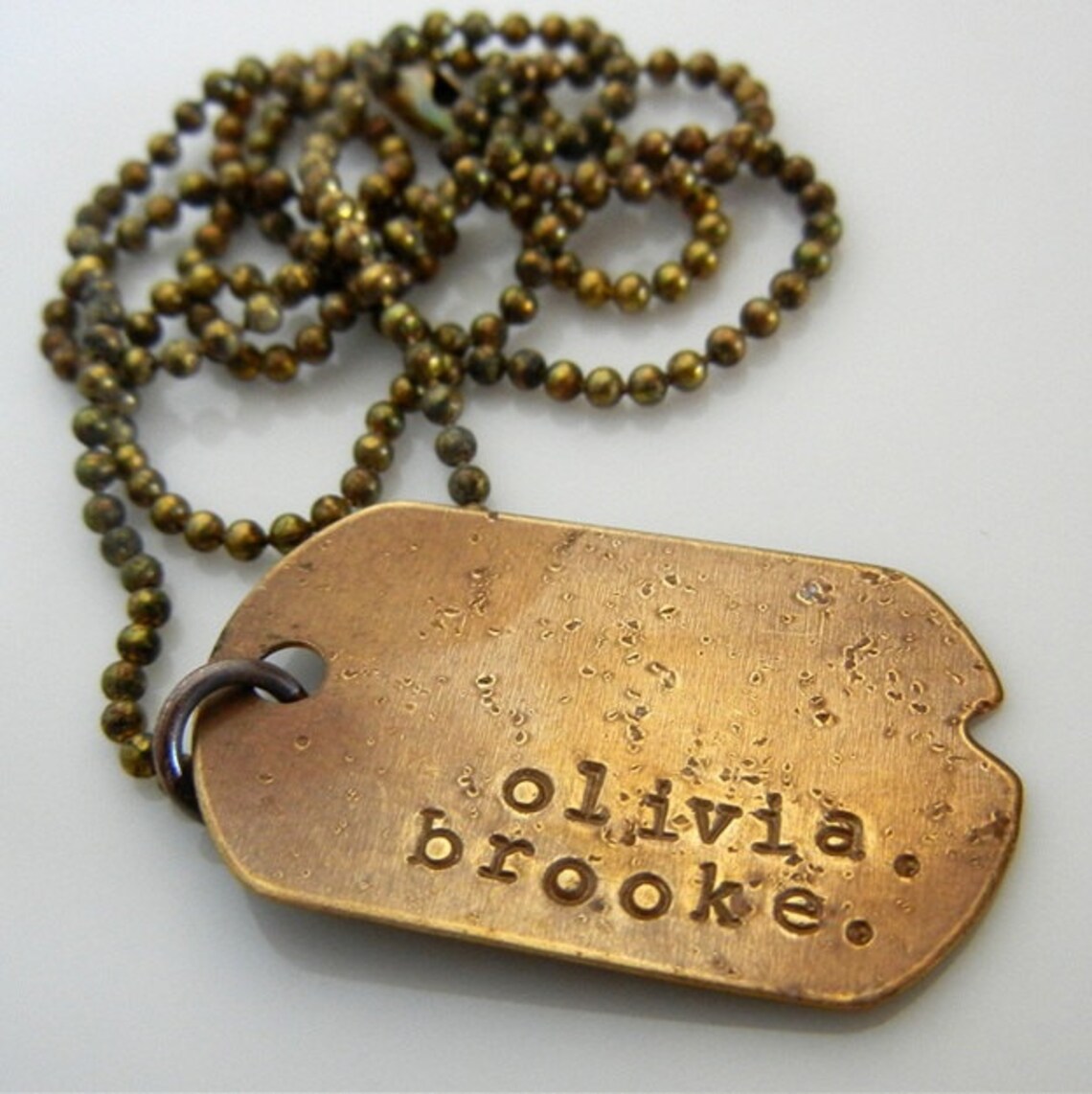Rustic Dog Tag Necklace Vintage Style Dogtag Necklace Etsy