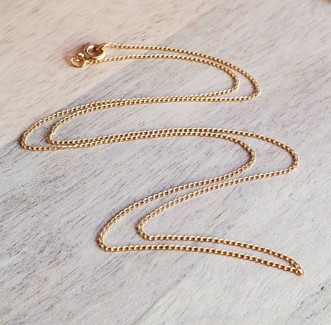 Fine Dainty Delicate 12K Gold Filled Curb Chain for Small Charm or ...