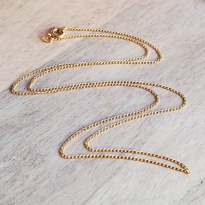 Fine Dainty Delicate 12K Gold Filled Curb Chain for Small Charm or Pendant, 18&quot; Eighteen Inch Gold Necklace, E. Ria Designs, Gift Boxed
