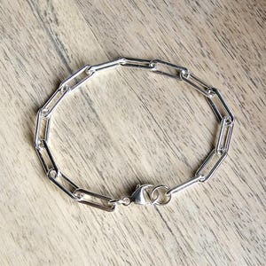 Sterling Silver Paperclip Chunky Bracelet, Lobster Claw Clasp, Charm Bracelet, .925 Gift Boxed, 13 x 5 mm Links, E. Ria Designs, Made in USA