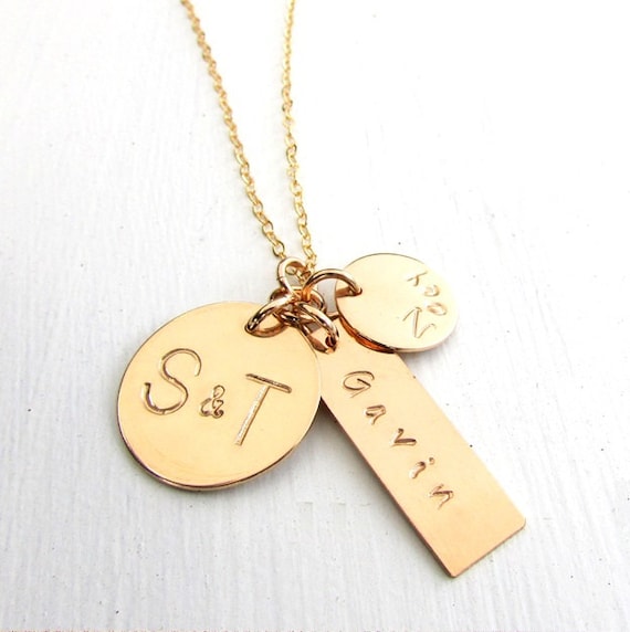 Gold Family Necklace Gold Family Charm Necklace Family Etsy