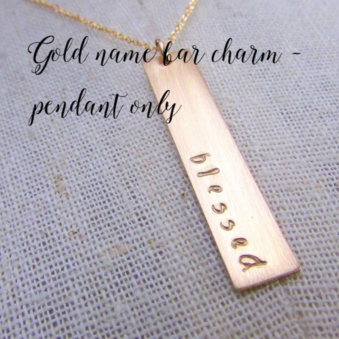 Gold Bar Pendant, Gold Bar Charm, Custom Gold Bar, Personalized Gold