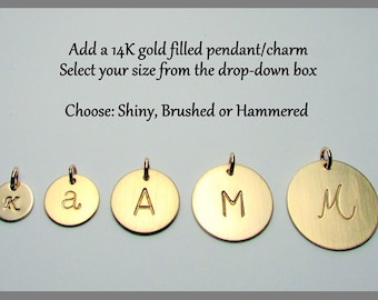 Gold Initial Charm | Hammered Letter Charm | Brushed Gold Charm | Personalized Gold Name Charms
