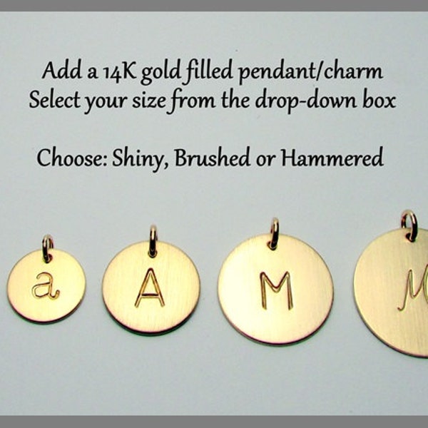 Gold Initial Charm | Hammered Letter Charm | Brushed Gold Charm | Personalized Gold Name Charms