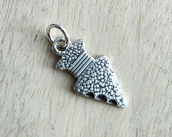 Sterling Silver Arrowhead Charm, Native American Style Jewelry, 925 Silver, Add to Charm Bracelet or Necklace Chain