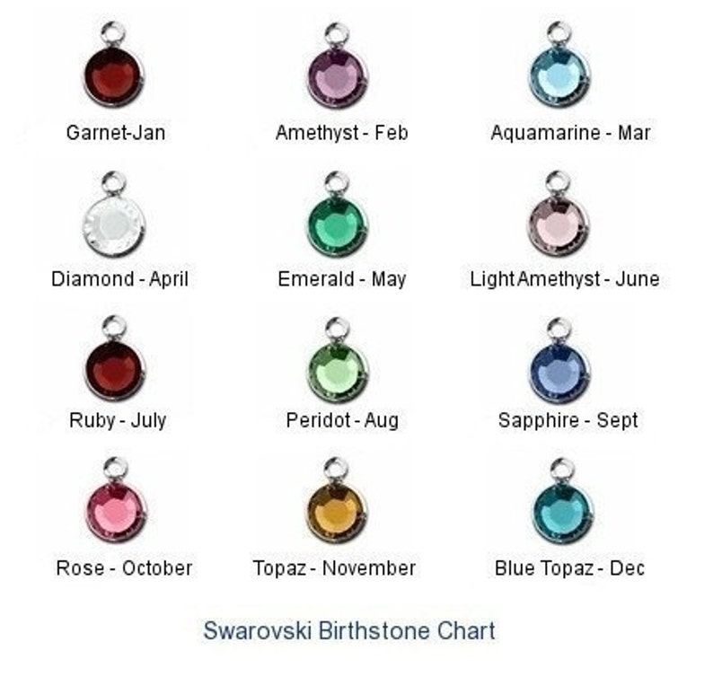 Birthstone Crystal Charm Birth Stone Charm Birthstone Channel, Bezel Set Genuine Crystal Birthstone Colors Add-On Charm As Pendant image 1