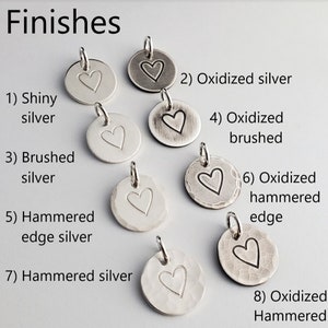 Personalized Sterling Silver Charm, .925 Custom Made Name Charm, Personalized Silver Hand Stamped Charm 3/8 1/2 5/8 3/4 7/8 1 1 1/4 image 4