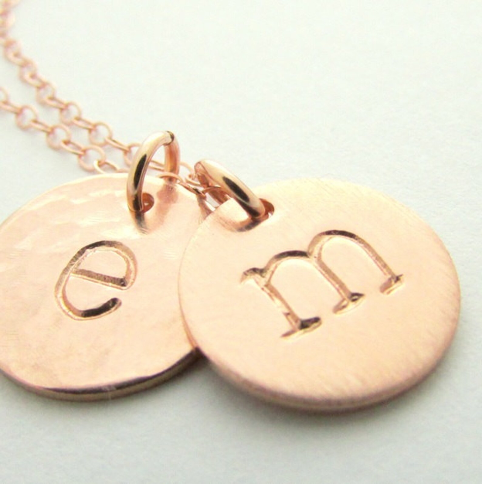 Initial Necklace Rose Gold Letter Necklace Rose Gold Charm Etsy