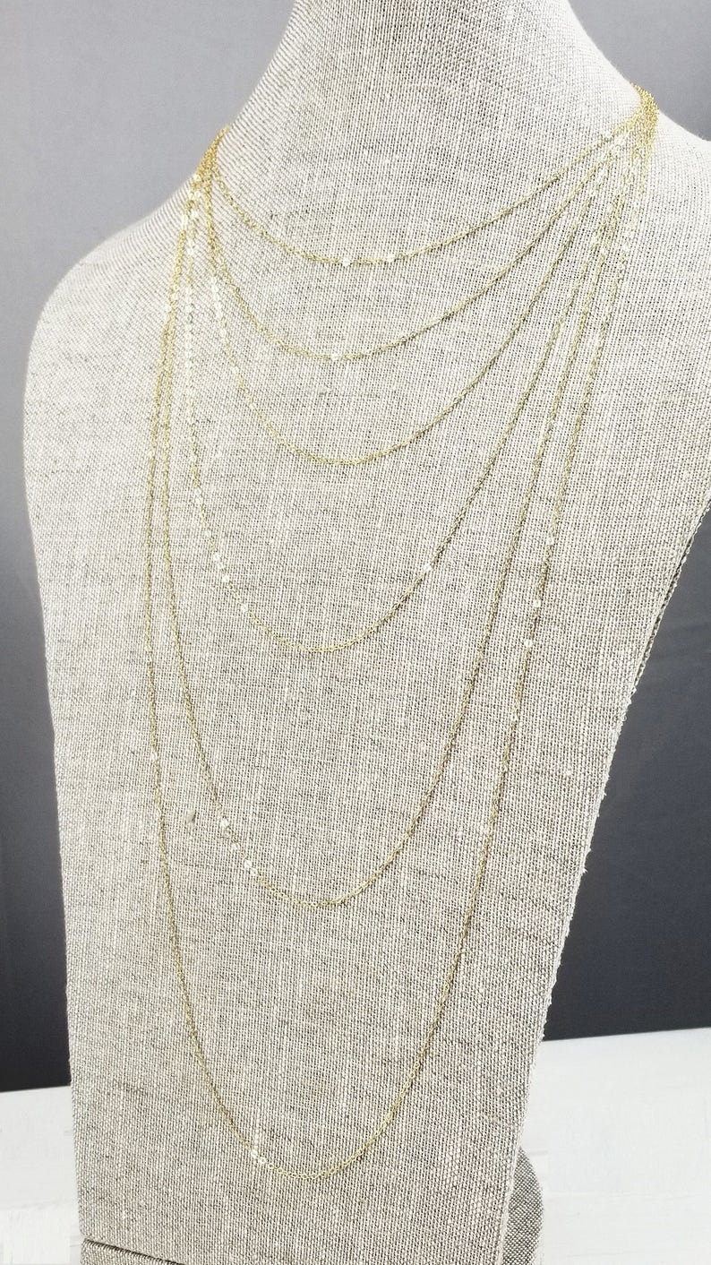 Catena d'oro / Oro riempito 14K / Collana a cavo / Catena d'oro semplice / Collana d'oro / Catena d'oro lunga / Collana d'oro lunga / Alla carta
