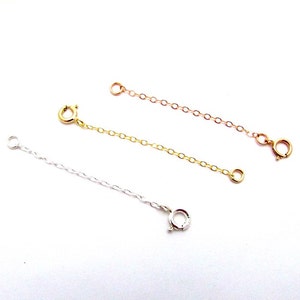 14K GF Yellow Chain Extender, 14K GF Rose Gold Chain Extender, 925 Sterling Silver Chain Extender, Choose Length, Cable Chain, Spring Clasp