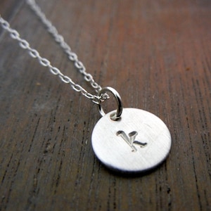 Little Letter Necklace, Tiny Letter Charm, Initial Necklace, Personalized, Custom Sterling Silver Jewelry JENNA E Ria Designs