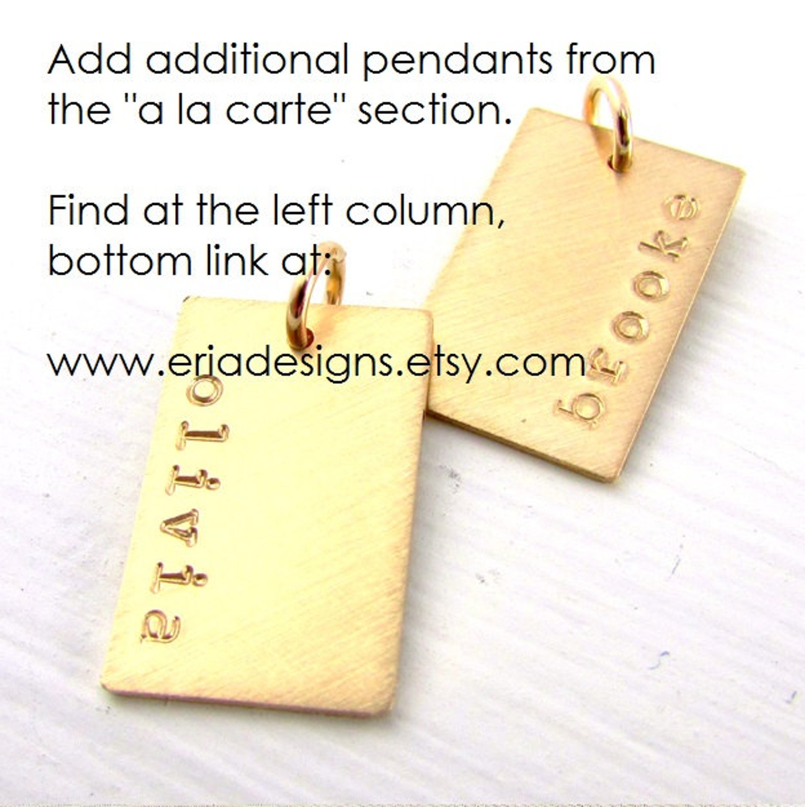 Gold Dog Tag Necklace Gold Name Necklace Double Pendants Etsy