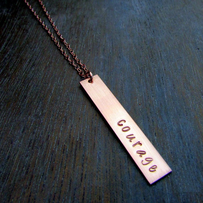 Long Rose Gold Bar Necklace Personalized Name Plate Custom Name Jewelry 14K Rose Gold Filled Eriadesigns image 3