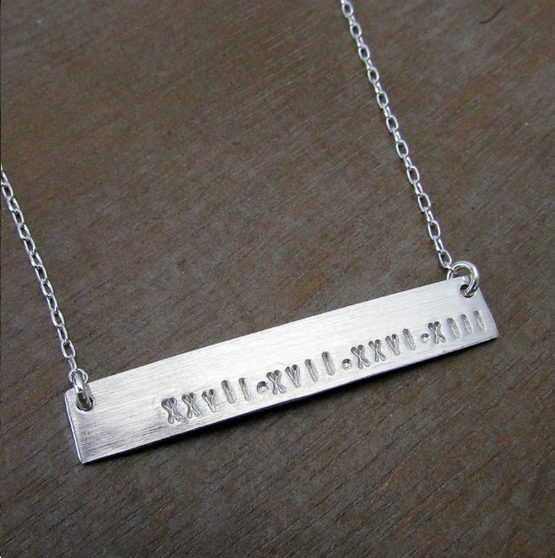 Silver Letter Initial Necklace KATIE E Ria Designs Personalized Sterling Silver Silver Bar Necklace Name Necklace Silver Bar Necklace