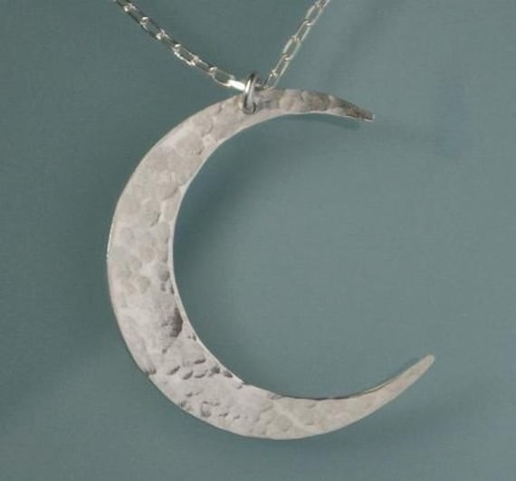 silver crescent moon necklace