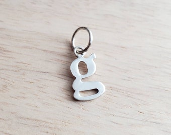 Letter G Lowercase Cutout Sterling Silver Charm, Add to Necklace or Bracelet, Serif Font Initial Charm, E. Ria Designs