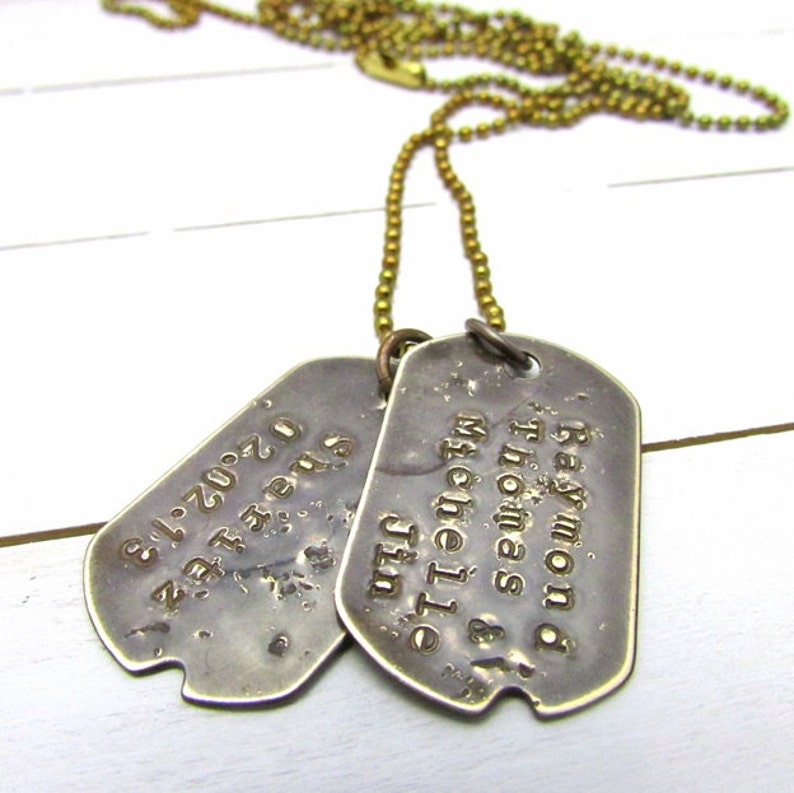 Gift for Him Custom Dog Tags Personalized Dogtag Necklace Rustic Guy Gift Father's Day Gift Military Necklace Dad Necklace image 2