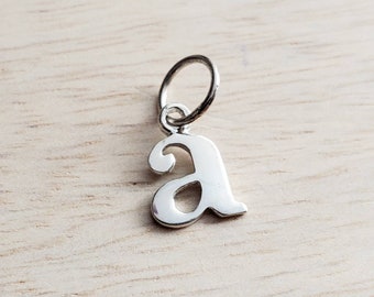 Letter A Lowercase Cutout Sterling Silver Charm, Add to Necklace or Bracelet, Serif Font Initial Charm, E. Ria Designs