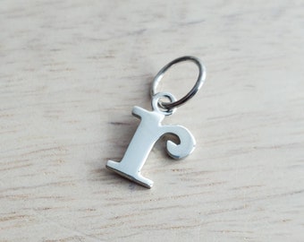 Letter R Lowercase Cutout Sterling Silver Charm, Add to Necklace or Bracelet, Serif Font Initial Charm, E. Ria Designs