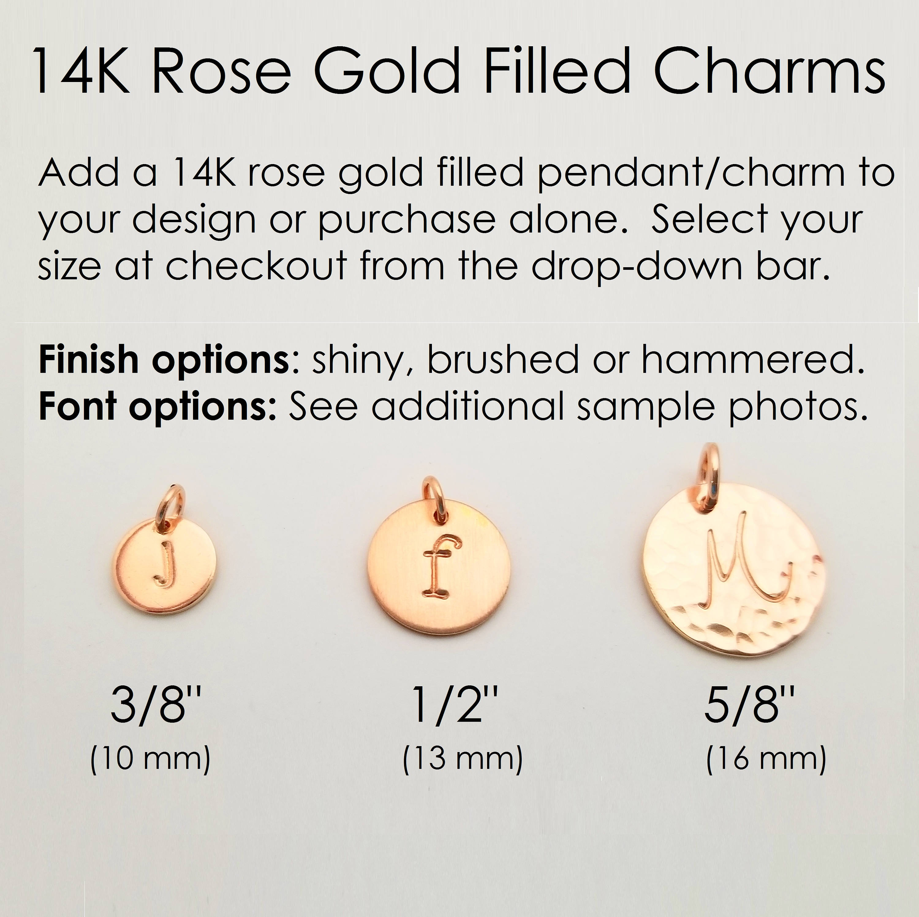 Rose Gold Fill Charm Etsy