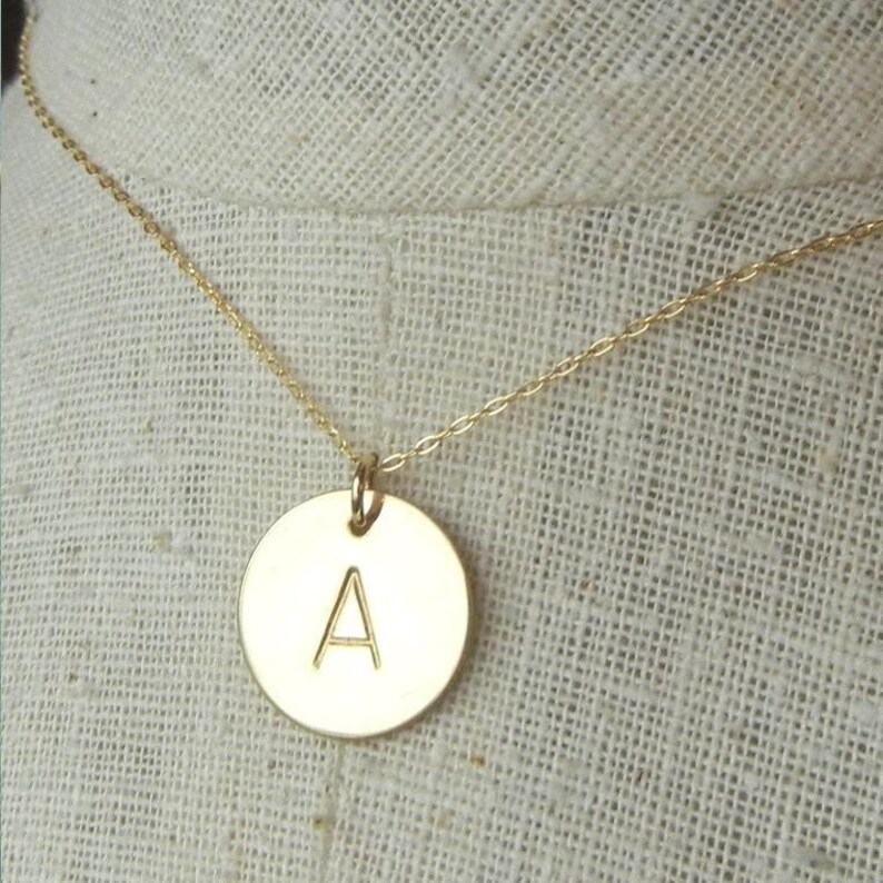 Gold Initial Necklace Gold Letter Necklace Gold Monogram Etsy