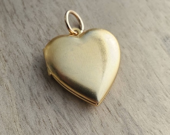 Brass Heart Charm Locket, Sweetheart Pendant, Add to Necklace or Bracelet, Vintage Stock Photo Pendant, Valentine's Gift, E. Ria Designs,