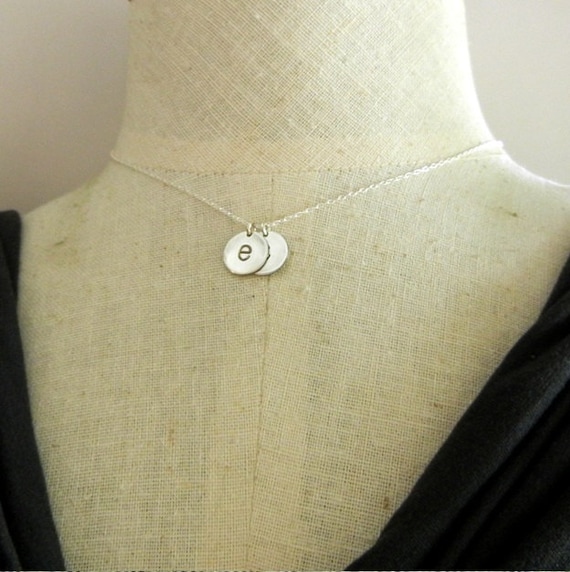 Antiqued Finish Sterling Silver Letter C Disk Charm Antiqued Finish Sterling Silver Letter C Disk Charm