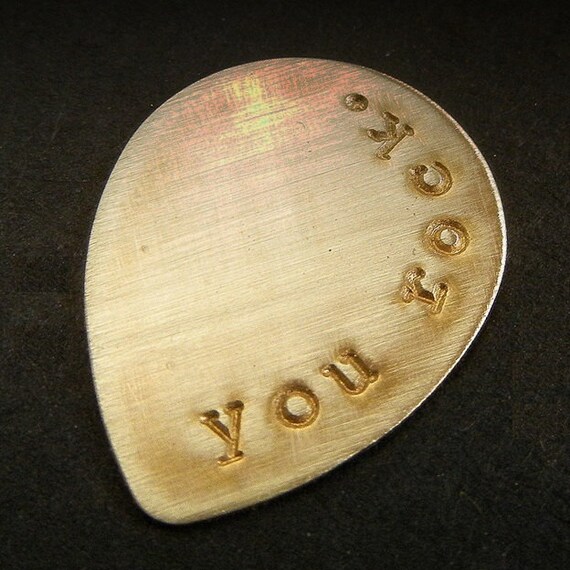 Personalized Guitar Pick Custom Guitar Gift Hand Stamped Etsy