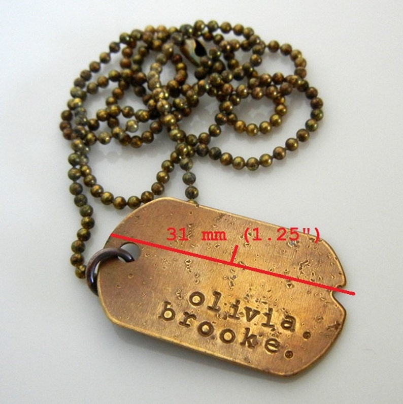 Rustic Dog Tag Necklace, Vintage Style Dogtag Necklace, Personalized, Custom Dog Tag Military Style, Custom Dogtag Jewelry image 5