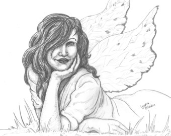 Fairy Pencil Drawing Etsy