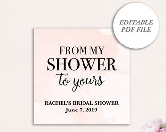 From My Shower to Yours Tags From My Shower to Yours Favor Tags Baby ...