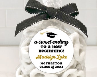 Personalized Graduation Stickers, 'Sweet Ending' Treat Stickers