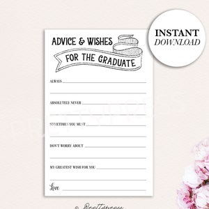 Advieskaarten afstuderen, advies voor afgestudeerden, schoolbord afstuderen teken, afdrukbare afstudeeradvieskaarten, schoolbord Grad decoraties